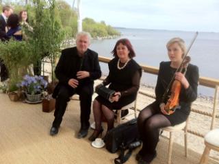 Trio at drinks reception